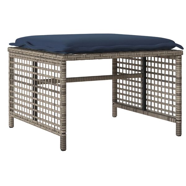 vidaXL 4 Piece Garden Sofa Set with Cushions Grey Poly Rattan Glass