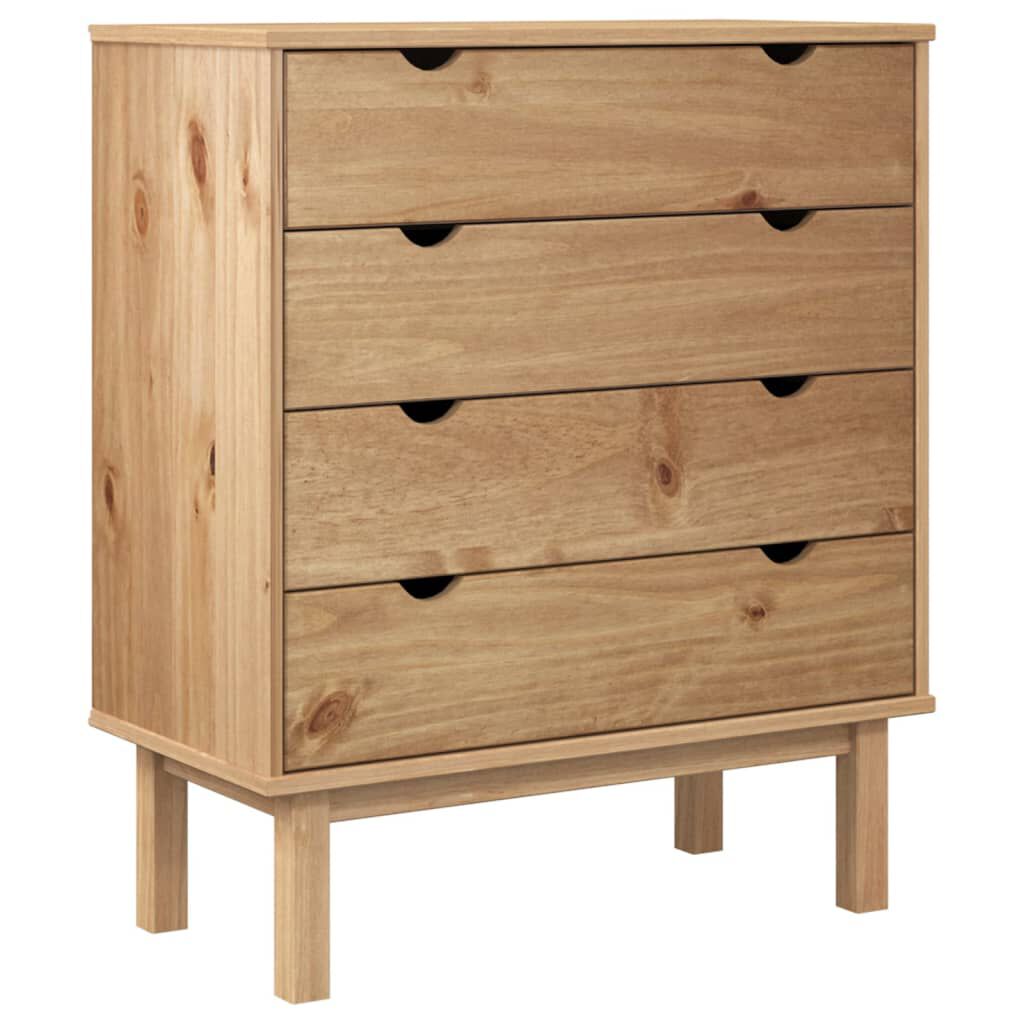 vidaXL Drawer Cabinet OTTA 76.5x39.5x90cm Solid Wood Pine