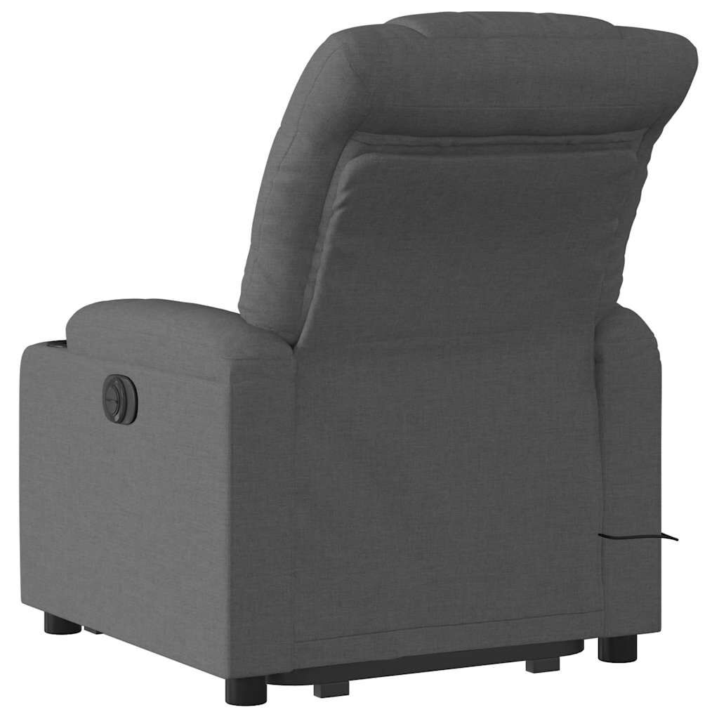 vidaXL Stand up Massage Recliner Chair Dark Grey Fabric