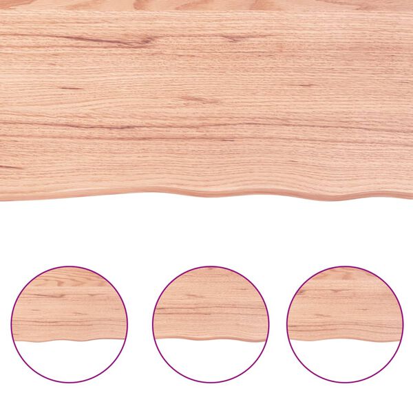 vidaXL Wall Shelf Light Brown 40x30x(2-4) cm Treated Solid Wood Oak