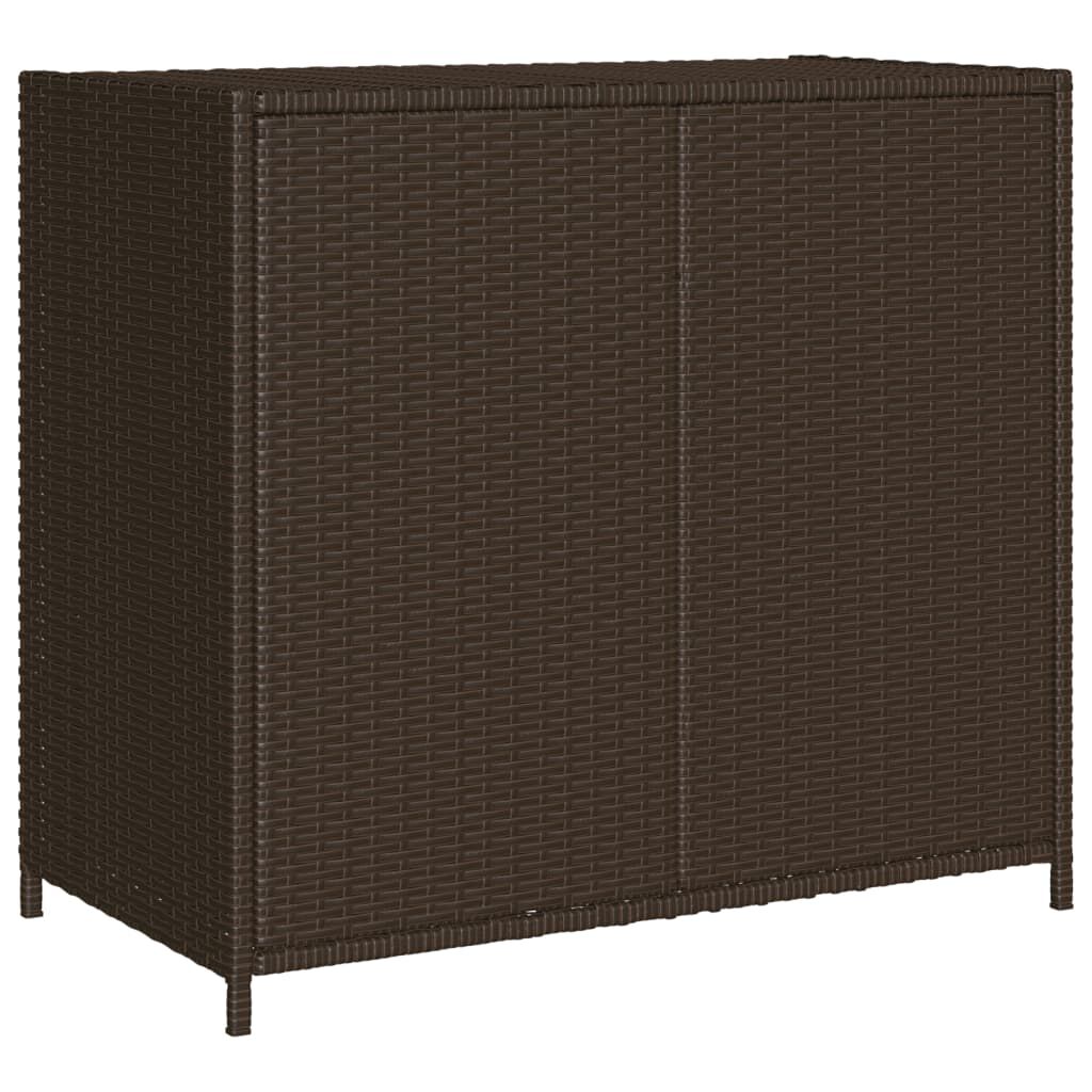 vidaXL Garden Storage Cabinet Brown 83x45x76 cm Poly Rattan