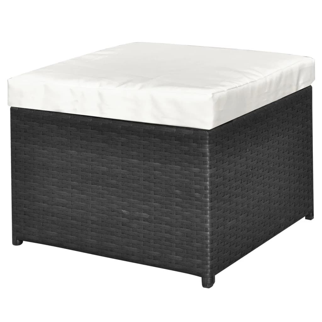 vidaXL 4 Piece Garden Lounge Set with Cushions Poly Rattan Black