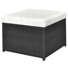 vidaXL 4 Piece Garden Lounge Set with Cushions Poly Rattan Black