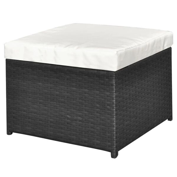vidaXL 4 Piece Garden Lounge Set with Cushions Poly Rattan Black