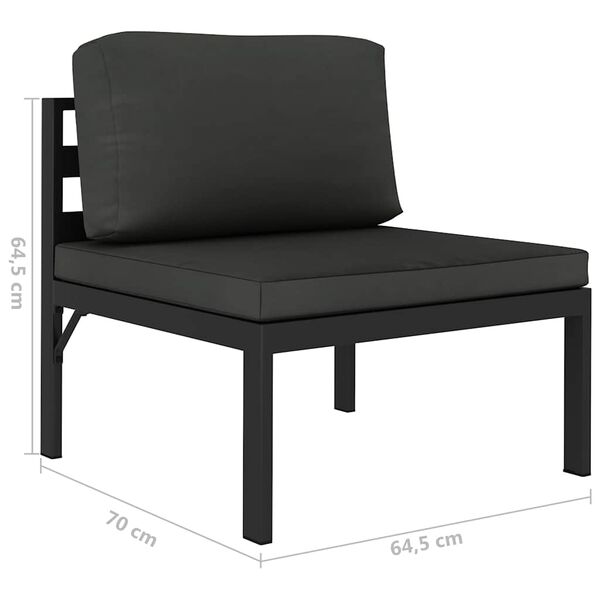 vidaXL 6 Piece Garden Lounge Set with Cushions Aluminium Anthracite