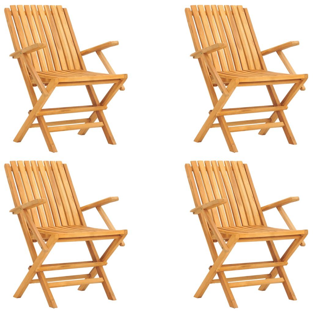 vidaXL 5 Piece Garden Dining Set Solid Wood Teak