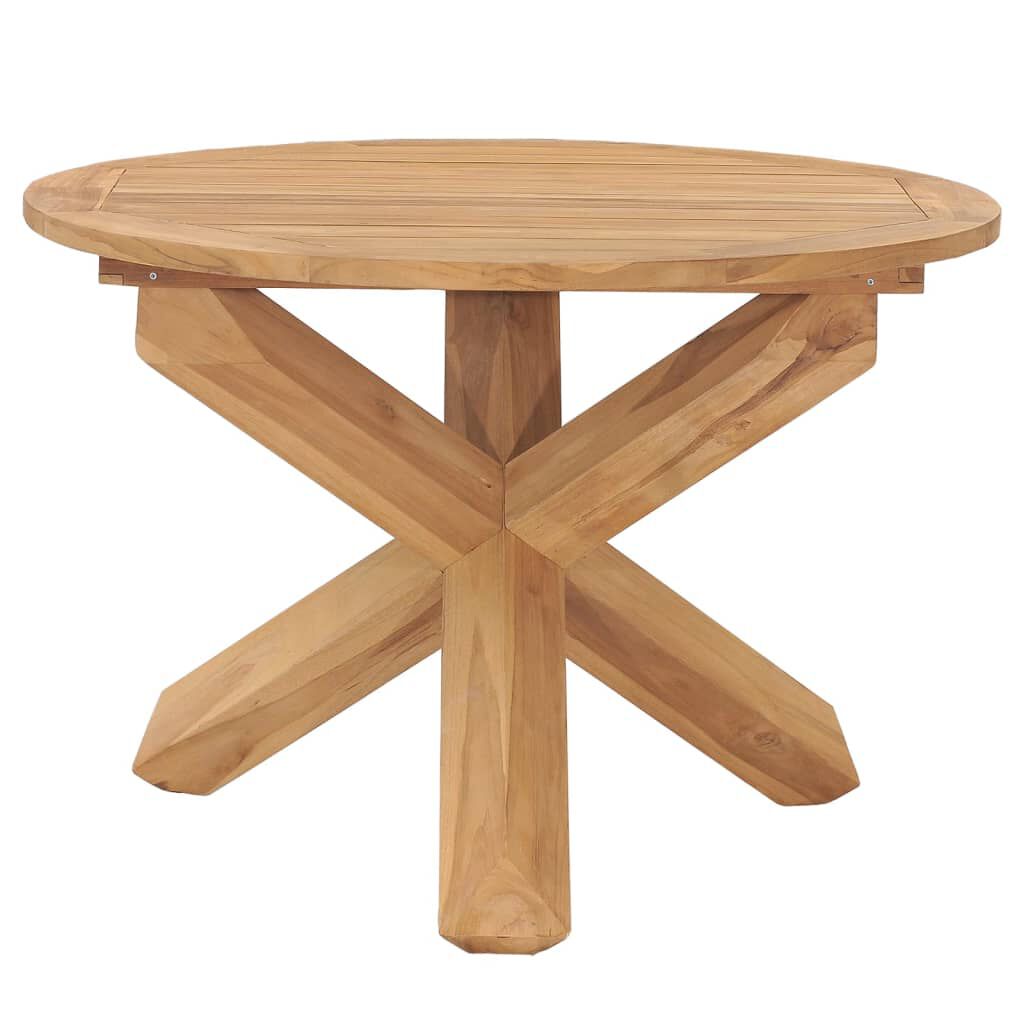 vidaXL Garden Dining Table Ø110x75 cm Solid Teak Wood
