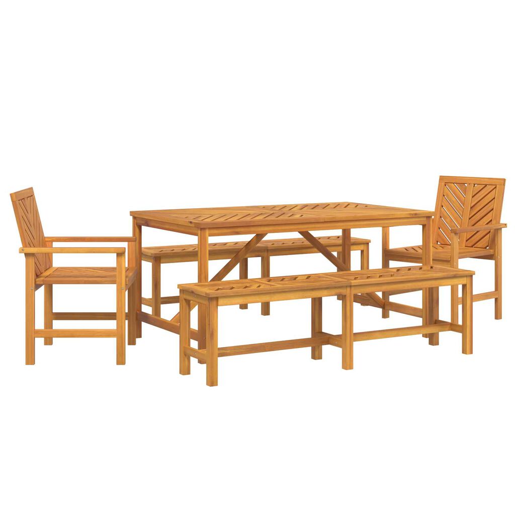 vidaXL 5 Piece Garden Dining Set Solid Wood Acacia