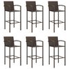 vidaXL 7 Piece Garden Bar Set Brown Poly Rattan