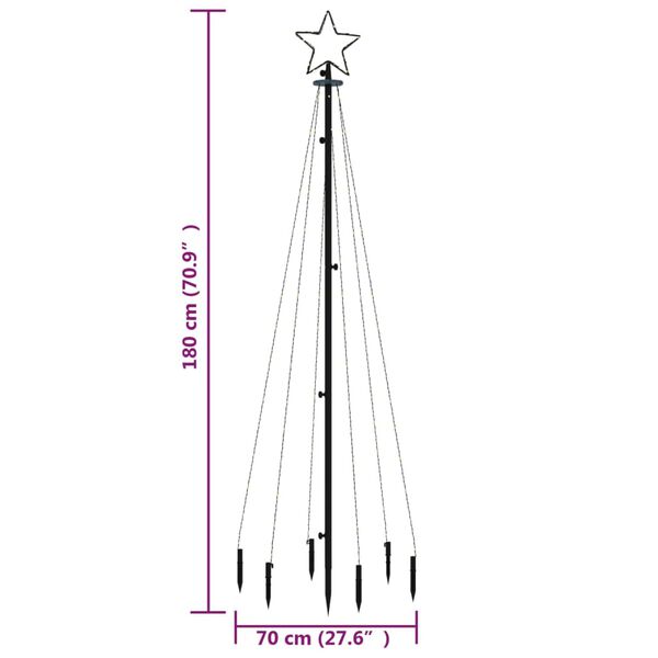 vidaXL Christmas Tree with Spike Blue 108 LEDs 180 cm