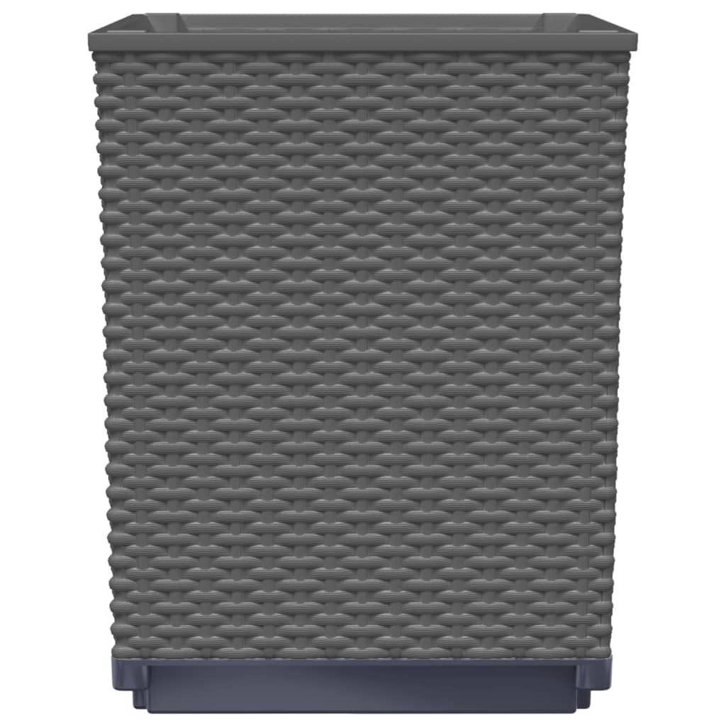 vidaXL Planters 2 pcs Black 30x30x37 cm Polypropylene