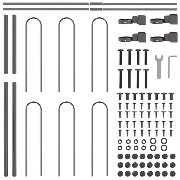 vidaXL Garden Fence Grey 1.7 x 1.2 m Powder-coated Steel