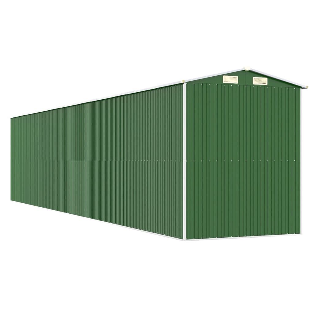 vidaXL Garden Shed Green 192x938x223 cm Galvanised Steel