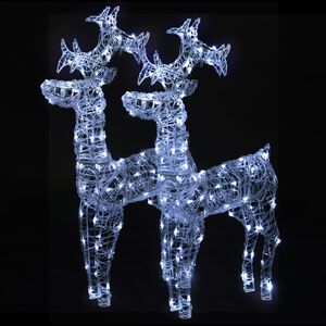 vidaXL Reindeer Christmas Decorations 2 pcs 60x16x100 cm Acrylic