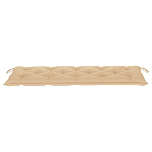 vidaXL Stacking Garden Bench with Cushion 159 cm Solid Teak Wood