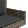 vidaXL Swing Bench with Cushions Grey 119x56x48 cm Poly Rattan