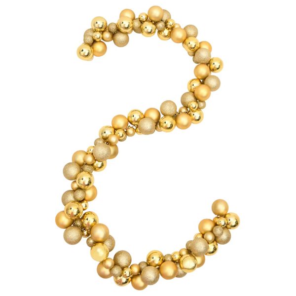 vidaXL Christmas Balls Garland Gold 175 cm Polystyrene