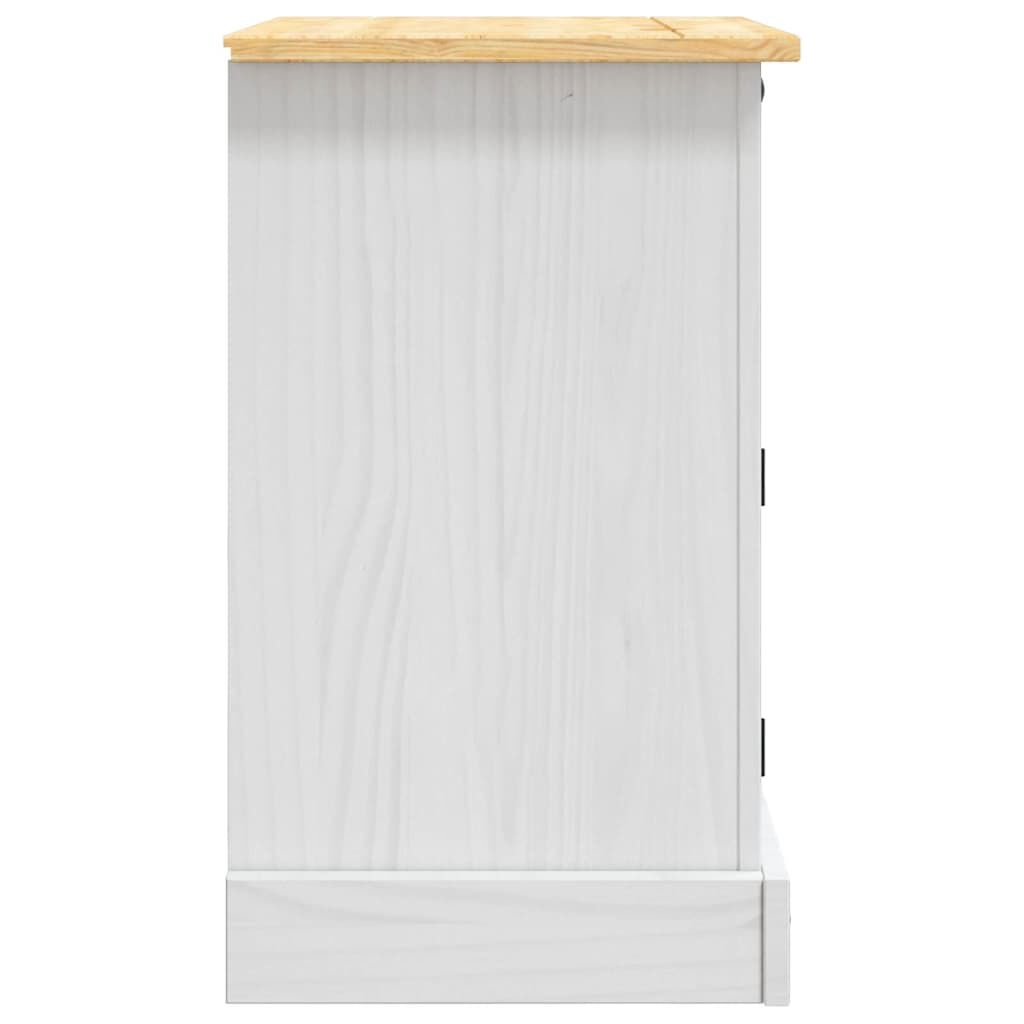 vidaXL Bedside Cabinet Mexican Pine Corona Range White 53x39x67 cm