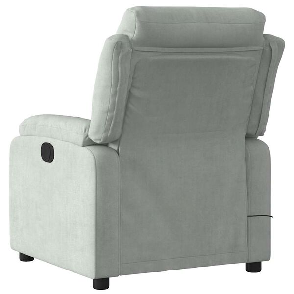 vidaXL Electric Massage Recliner Chair Light Grey Velvet