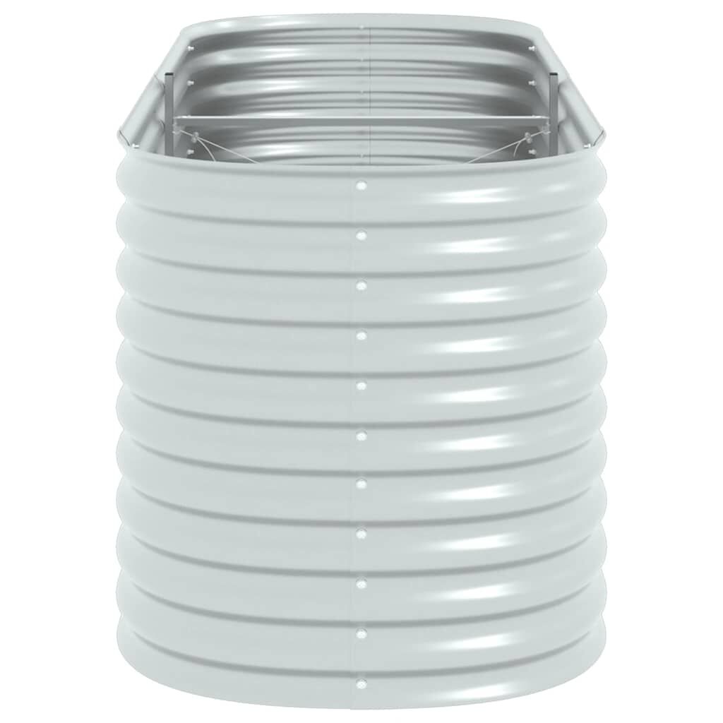vidaXL Garden Raised Bed 240x80x81 cm Galvanised Steel Silver