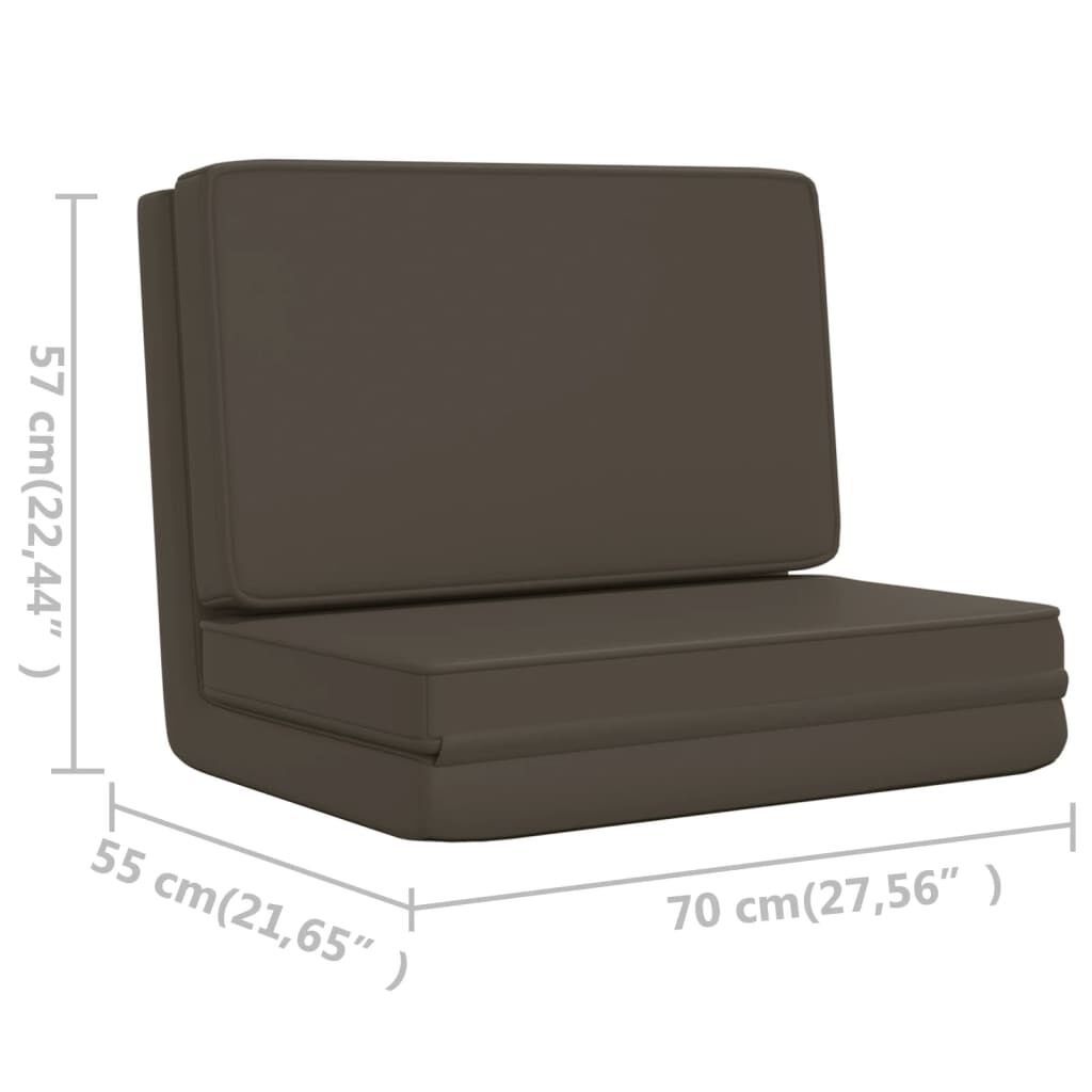vidaXL Folding Floor Chair Anthracite Faux Leather
