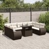 vidaXL 10 Piece Garden Sofa Set with Cushions Brown Poly Rattan