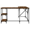 vidaXL Desk Smoked Oak 139x139x75 cm Engineered Wood