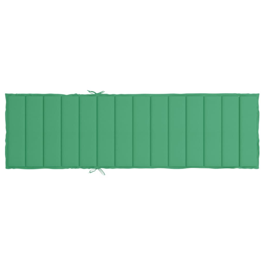 vidaXL Sun Lounger Cushion Green 200x50x3cm Oxford Fabric