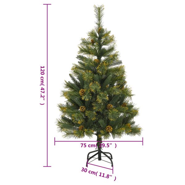 vidaXL Artificial Hinged Christmas Tree 150 LEDs 120 cm
