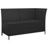 vidaXL 3 Piece Garden Lounge Set with Cushions Black Poly Rattan