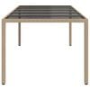 vidaXL Garden Dining Table Beige 250 x 100 x 75 cm Poly rattan