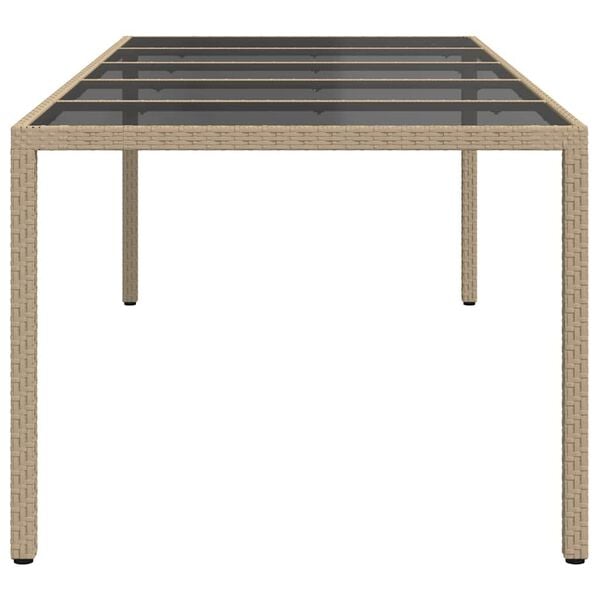 vidaXL Garden Dining Table Beige 250 x 100 x 75 cm Poly rattan