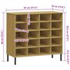 vidaXL Shoe Rack with Metal Legs Brown 95x35x86 cm Solid Wood OSLO