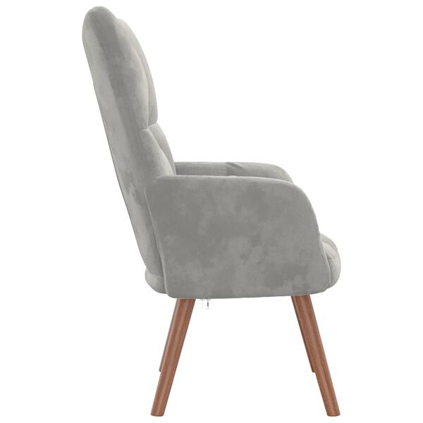 vidaXL Relaxing Chair Light Grey Velvet