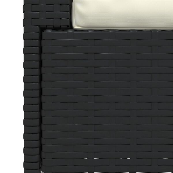 vidaXL 2-Seater Sofa with Cushions Black Poly Rattan