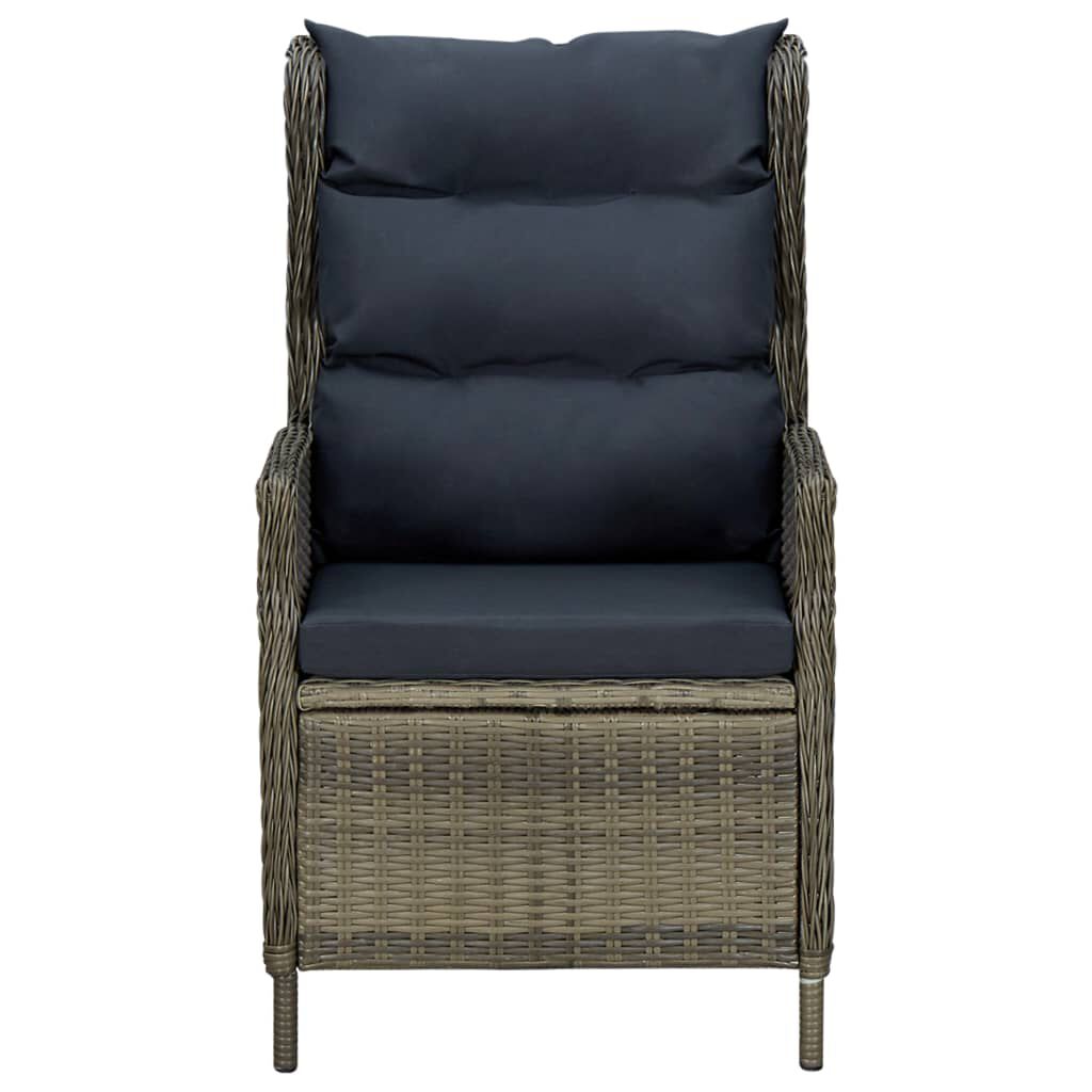 vidaXL 2 Piece Garden Lounge Set with Cushions Poly Rattan Brown