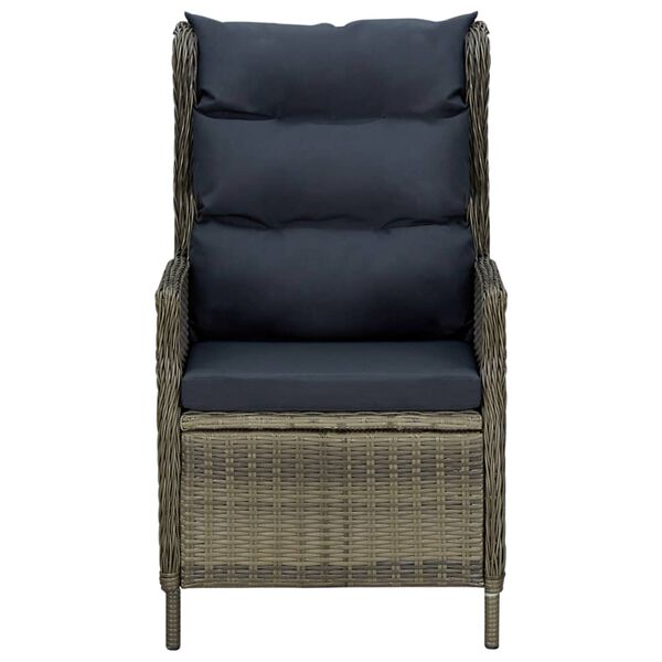 vidaXL 2 Piece Garden Lounge Set with Cushions Poly Rattan Brown