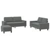 vidaXL 3 Piece Sofa Set Dark Grey Fabric