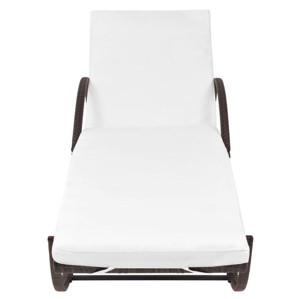 vidaXL Sun Loungers 2 pcs with Table Poly Rattan Brown