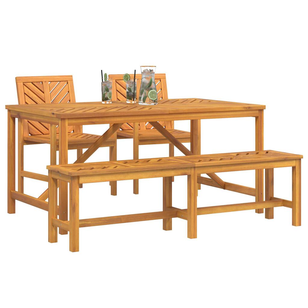 vidaXL Garden Dining Set 4 pcs Brown 150 x 90 x 74 cm