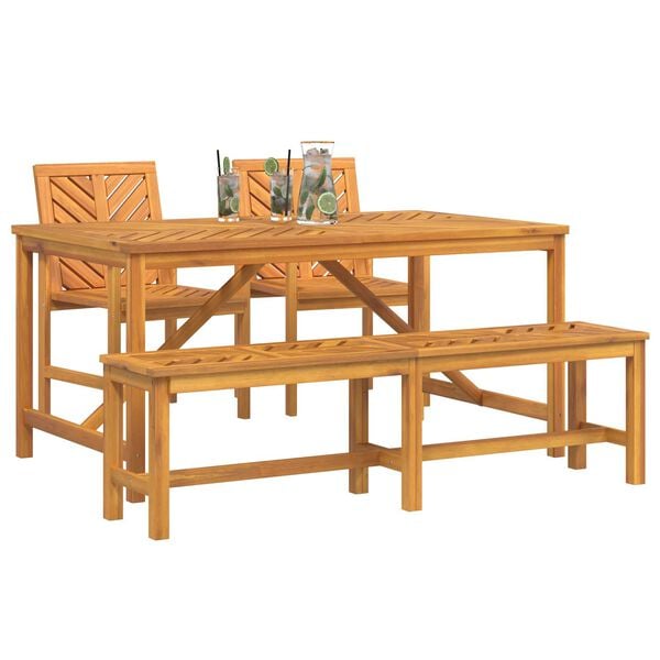 vidaXL Garden Dining Set 4 pcs Brown 150 x 90 x 74 cm