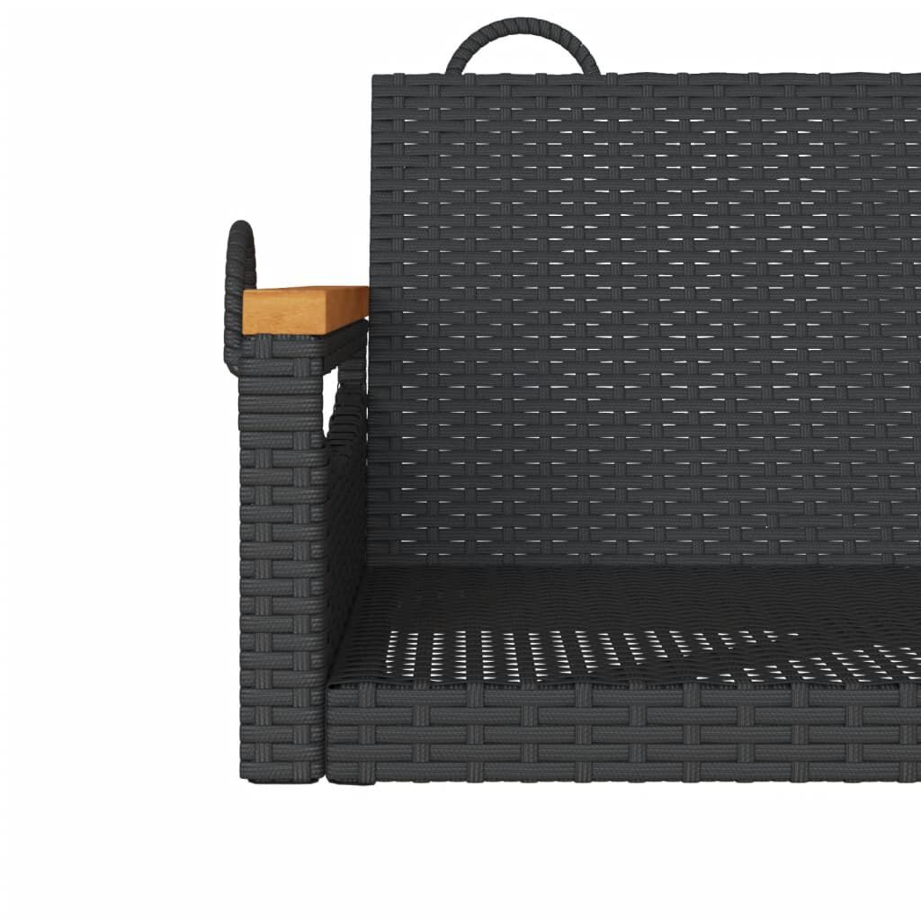 vidaXL Swing Bench Black 63x62x40 cm Poly Rattan