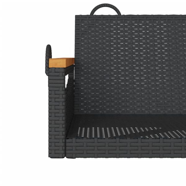 vidaXL Swing Bench Black 63x62x40 cm Poly Rattan