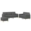 vidaXL 3 Piece Sofa Set with Cushions Dark Grey Fabric