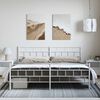 vidaXL Metal Bed Frame without Mattress with Footboard White 193x203cm