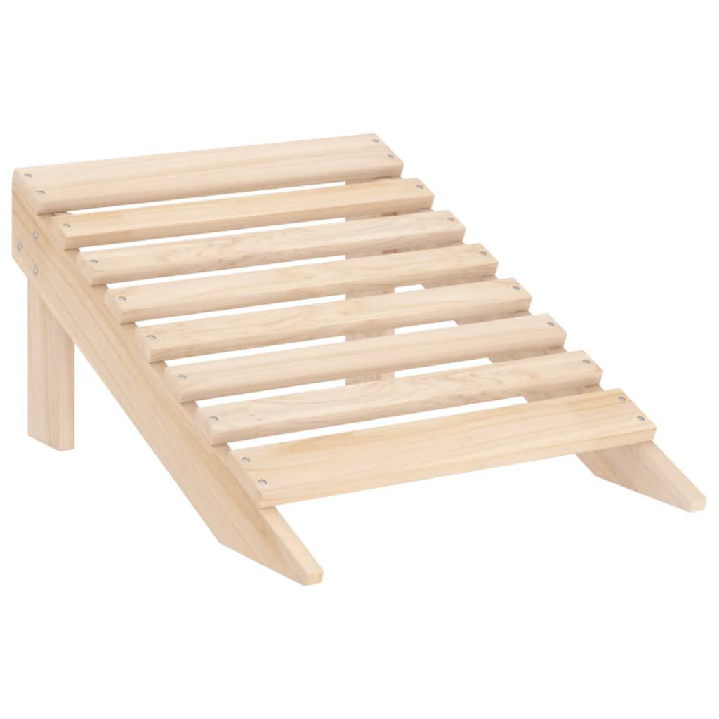 vidaXL Garden Adirondack Chair with Ottoman and Table Solid Fir Wood