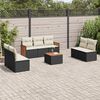 vidaXL 8 Piece Garden Sofa Set with Cushions Black Poly Rattan