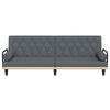 vidaXL Sofa Bed with Armrests Dark Grey Fabric