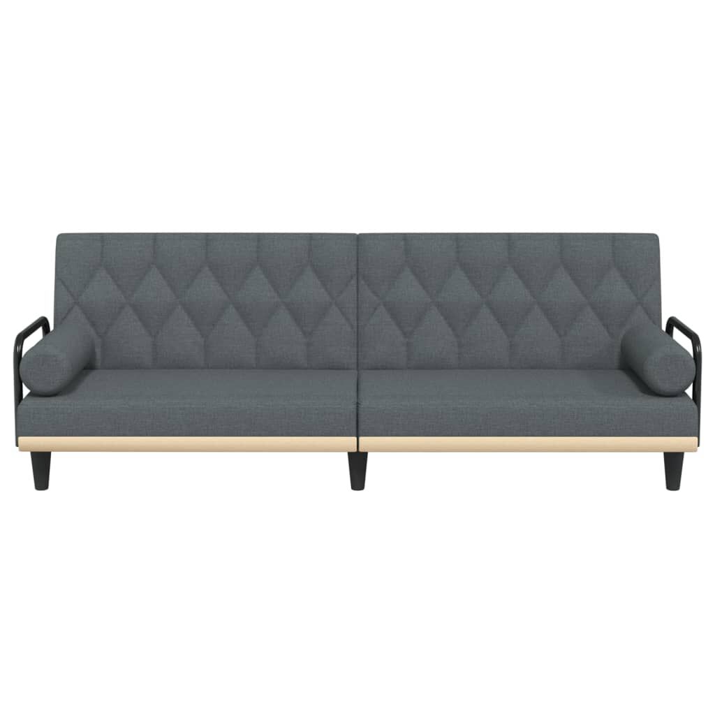 vidaXL Sofa Bed with Armrests Dark Grey Fabric