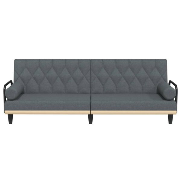 vidaXL Sofa Bed with Armrests Dark Grey Fabric